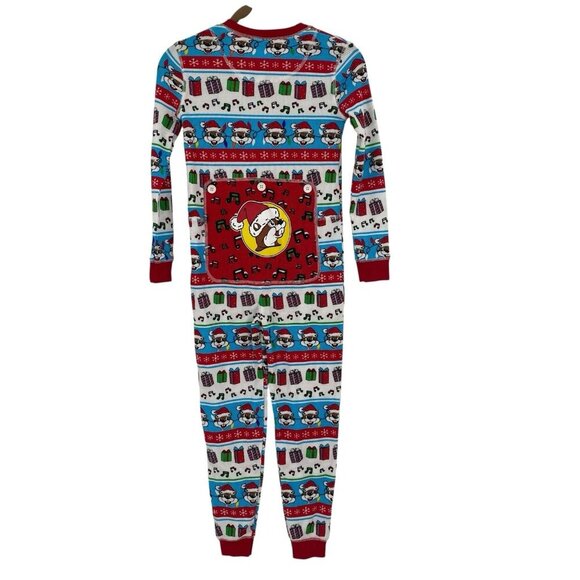 Bucees Youth Size Small Zipper Christmas Pajama Thermal Waffle Knit One Piece - Picture 1 of 7
